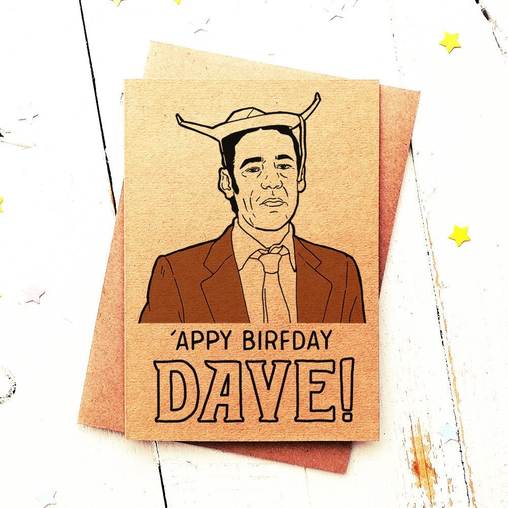 Happy Birthday Dave Funny Birthday Card Friend Birthday | Etsy