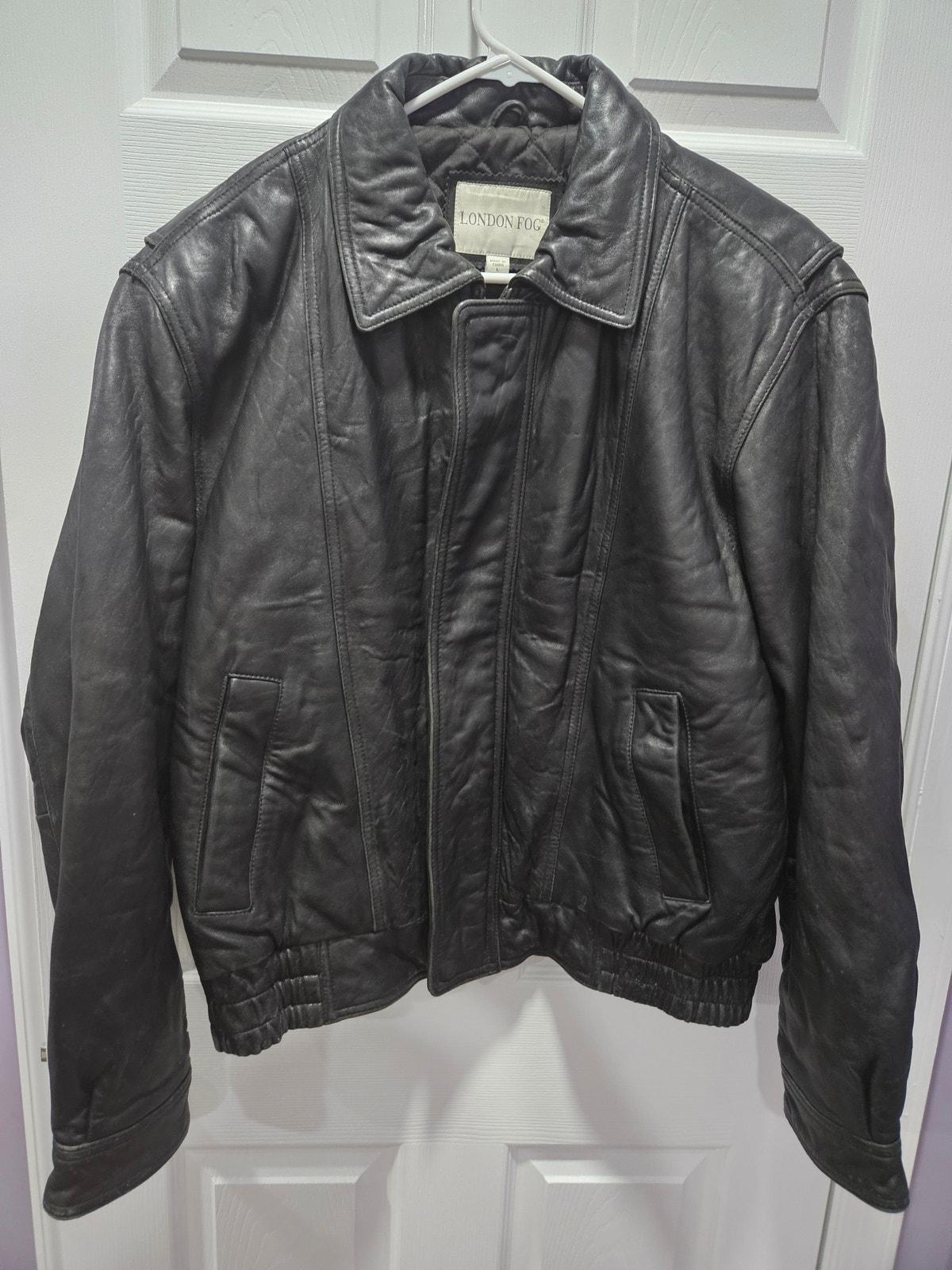 old londo fog leather wool blouson black