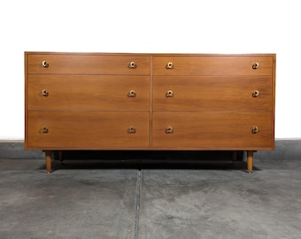 Vintage Mid Century Modern Mahogany Lowboy Dresser by Greta M. Grossman for Glenn of California, c1950s - Refinished