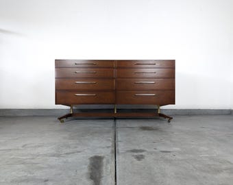 Rare Vintage Mid Century Modern Walnut Dresser by Edward Wormley for Dunbar, c1950s - Refinished