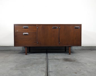 Vintage Mid Century Modern Walnut Office Credenza by Jens Risom, c1960s