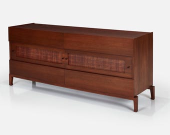 Vintage Mid Century Modern Walnut Dresser by Edmond J. Spence, c1950s - Refinished - Swedish