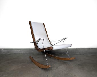 Italian J.J. Leather Rocking Armchair by Antonio Citterio for B&B Italia, 2012