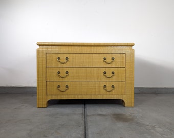 Vintage Mid Century Raffia Chest/Commode/Dresser by Harrison Van Horn, c1970s