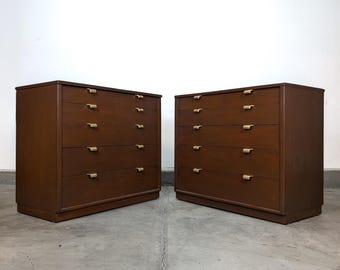 Pair of Mid Century Chest by Edward Wormley for Drexel Precedent Bachelor Chest, c1940s