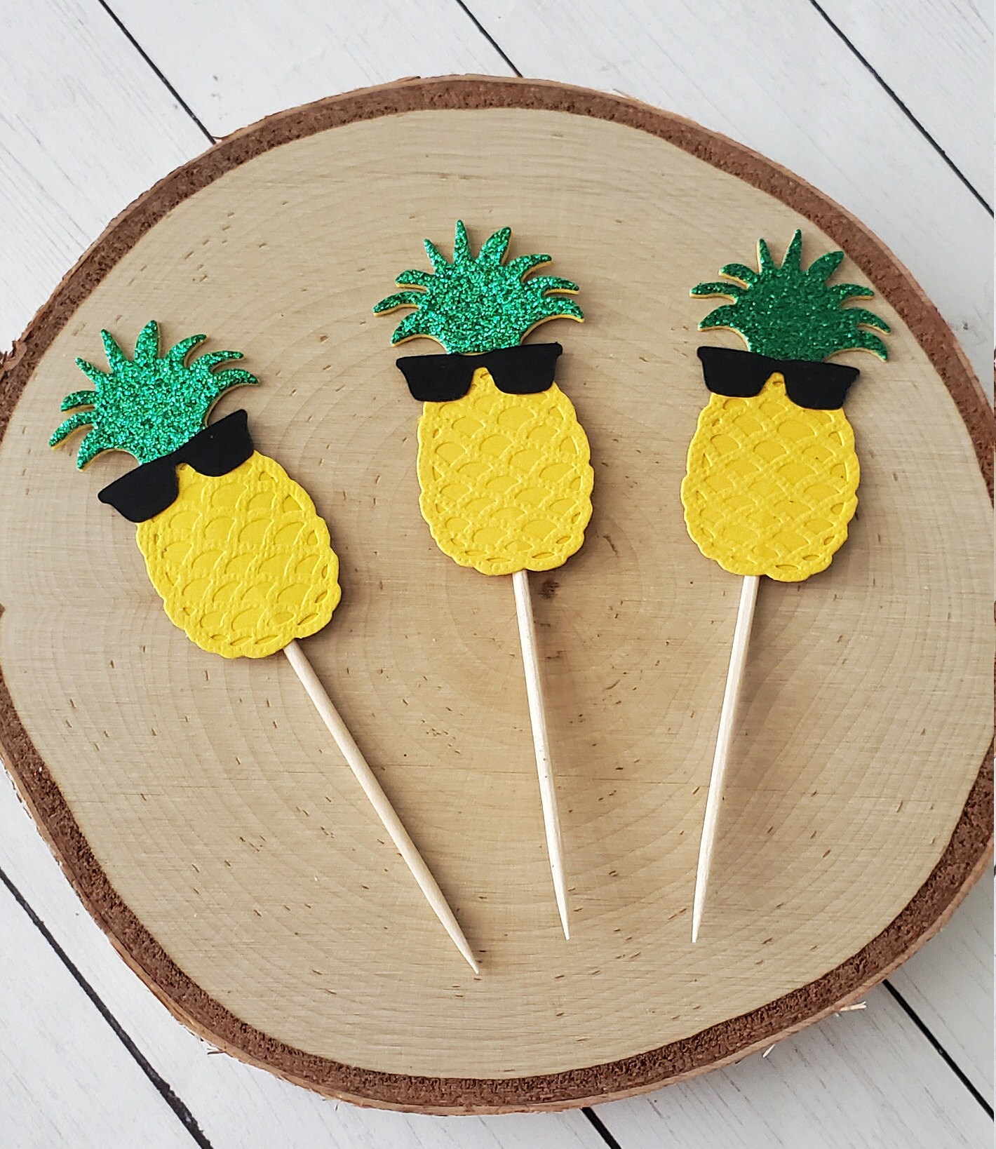 Pineapple Cupcake Toppers-Set of 12 | Etsy