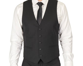Mens Black Vest Etsy