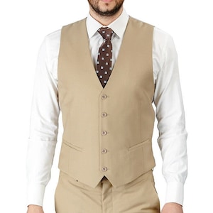 Mens tan 2025 dress vest