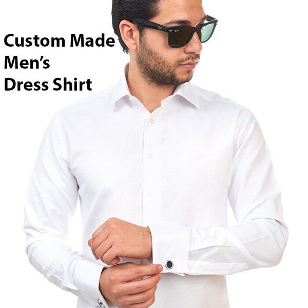 Chemise habillée pour hommes sur mesure de haute qualité 100% coton sur commande avec initiales monogrammées par AZAR CUSTOM
