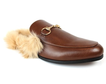 slip on loafers with fur