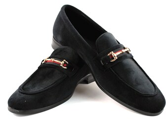 black velvet slip on shoes
