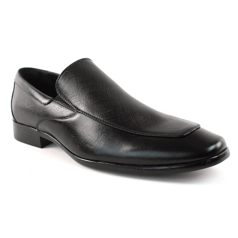 Mens Slip on Black Dress Shoes Loafer Oxfords Textured Leather Etsy