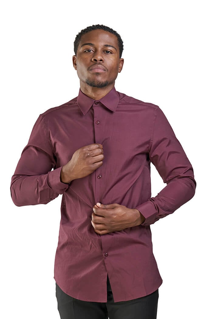 Mens burgundy hotsell dress shirt