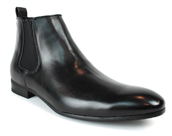 mens black dress boots with zipper