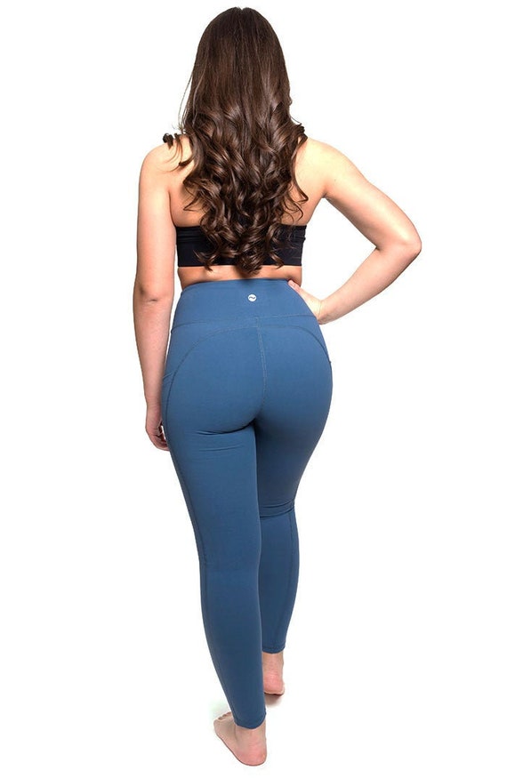 High Waisted Pastel Midnight Blue Leggings Yoga Pants for Women With Pockets,  Tummy Control, Quality Fabric, 28 -  Canada