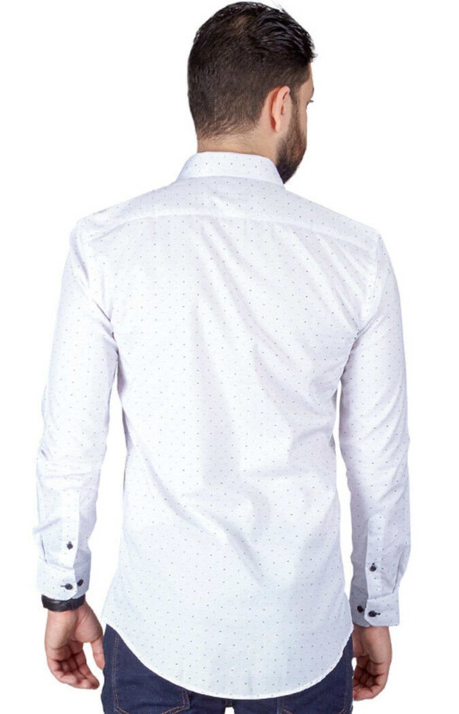 Slim Fit White Men's Dress Shirt Bow Tie Print Contrast Etsy