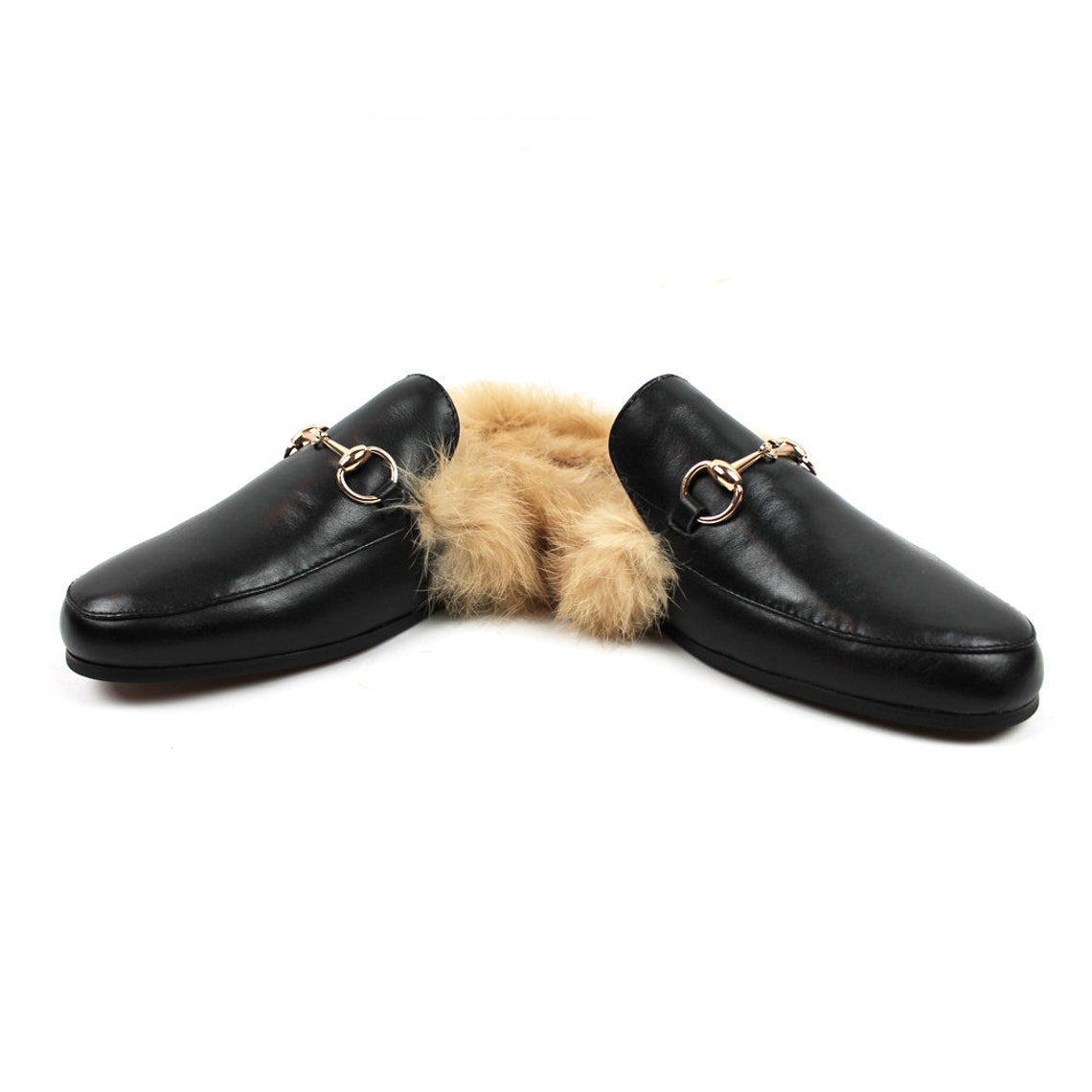 mens backless leather slip on shoes