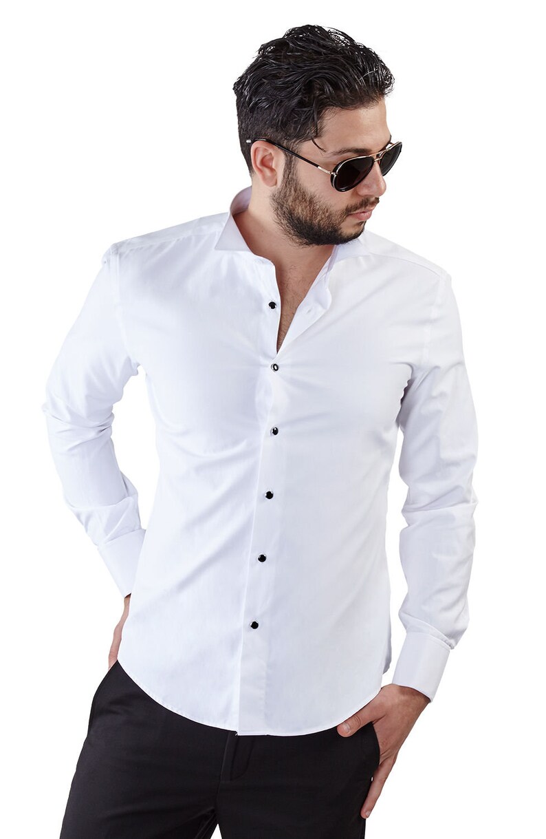 mens white tuxedo shirt