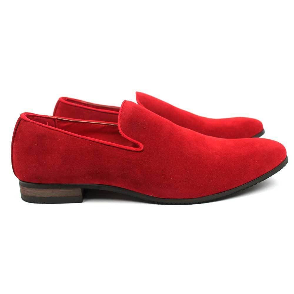 New Men's Dress Shoes Red Suede Slip on Loafers Modern - Etsy