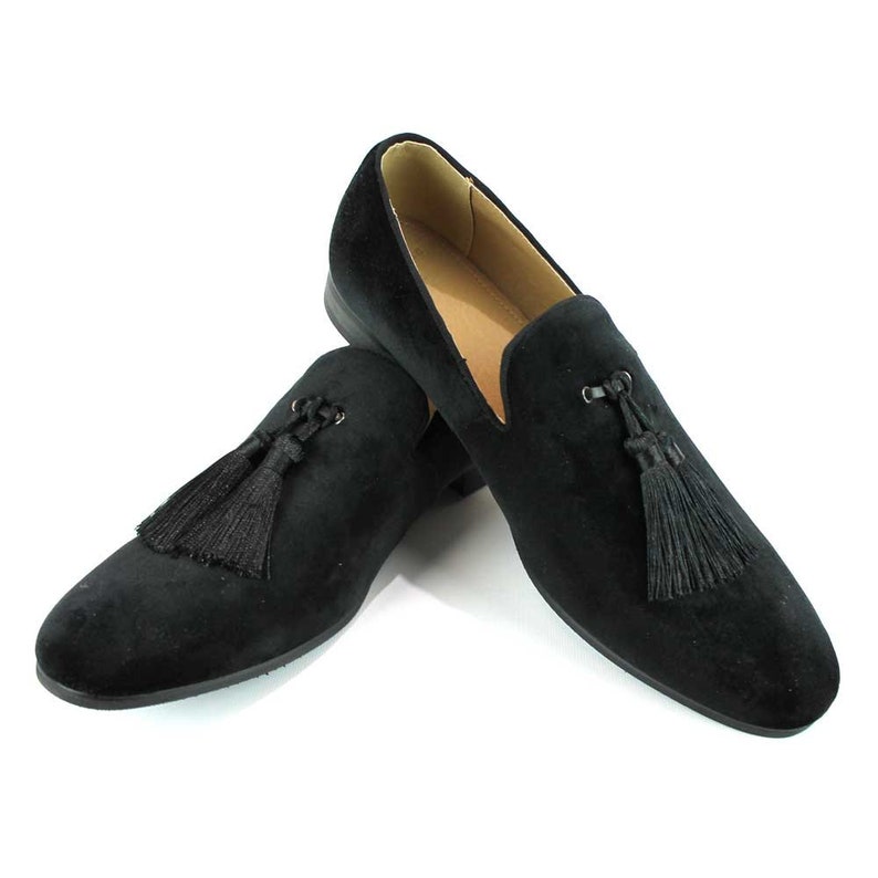 tuxedo tassel loafers