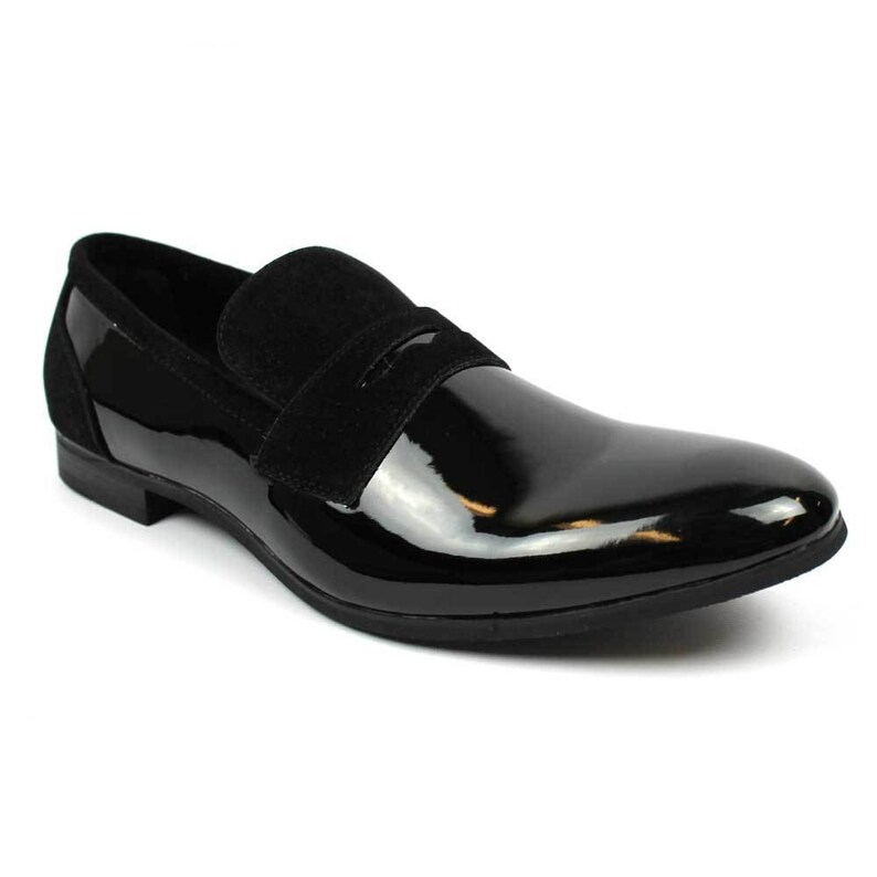 tuxedo slip ons