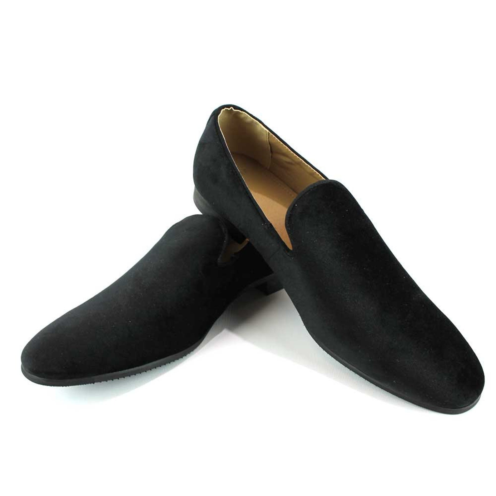 Velvet Slip on Black Tuxedo Plain Loafers Handmade Modern Etsy