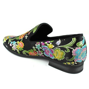 Men's Slip on Multi Color Floral Print Stitching Dress Shoes Loafers - Etsy