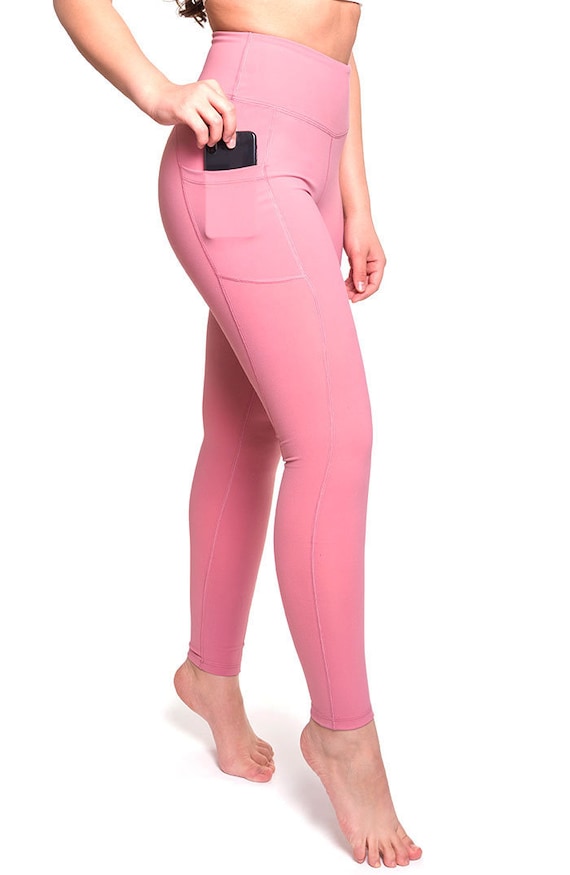 High Waisted Pastel Pink Ash Leggings Yoga Pants for Women With Pockets, Tummy  Control, Quality Fabric, 28 -  Canada