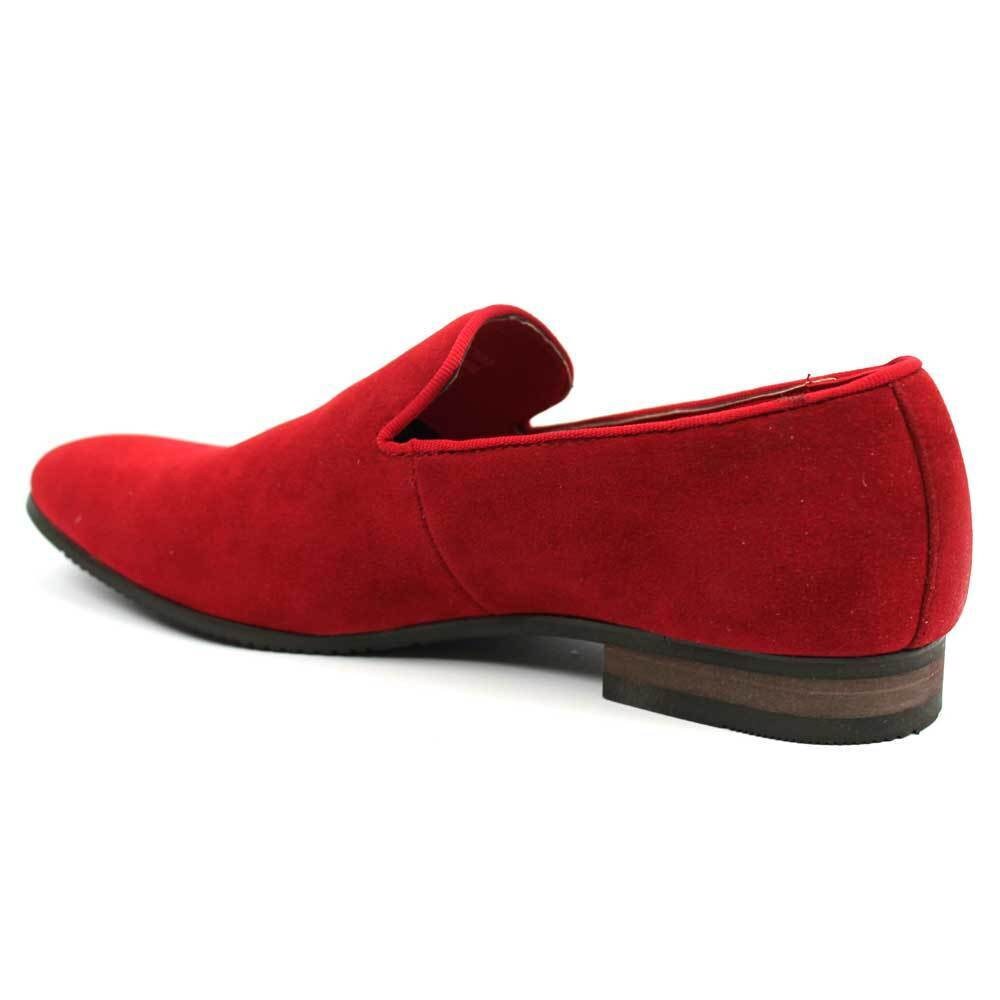 New Men's Dress Shoes Red Suede Slip on Loafers Modern Etsy