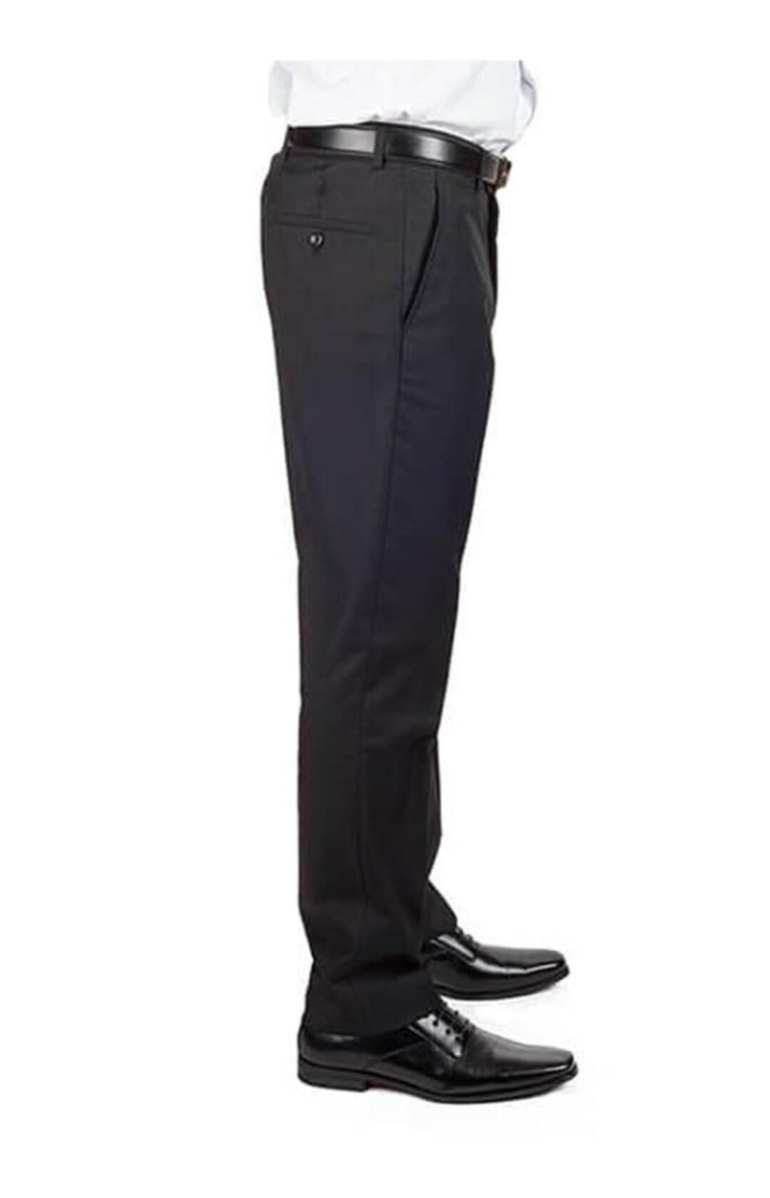 Black Slim Fit Mens Dress Pants No Pleats Flat Front AZAR MAN Etsy