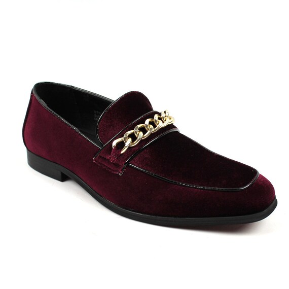 mens burgundy velvet dress shoes