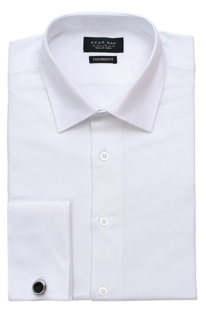 Slim Fit Solid White French Cuff Dress Shirt Spread Collar - Etsy