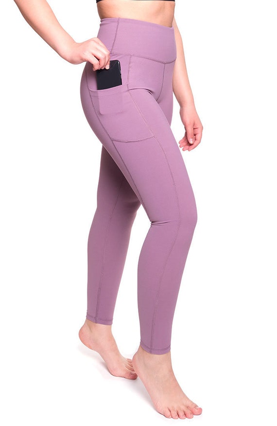 High Waisted Pastel Thistle Purple Lavender Leggings Yoga Pants