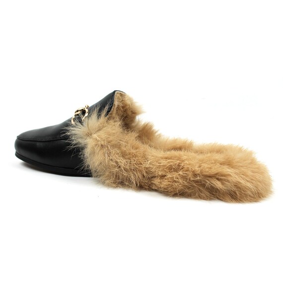 Louis Vuitton LV Suite Line Mule Slipper Velvet Mink Fur US 6.5 Free  Shipping