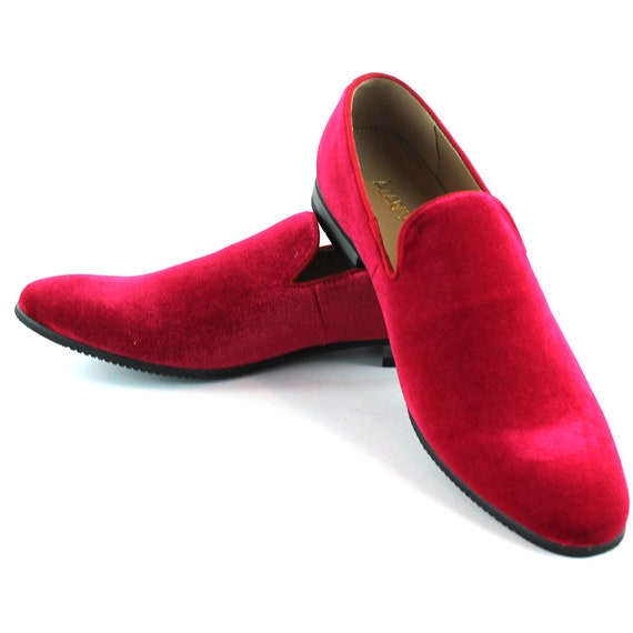 red velvet dress shoes mens