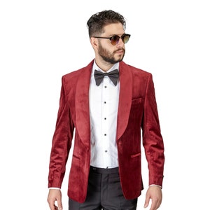 Tuxedo Jacket Mens Slim Fit Burgundy Velvet Dinner Blazer - Etsy