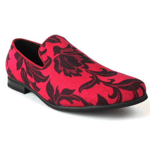 Men's Red Slip on Floral Print Dress 