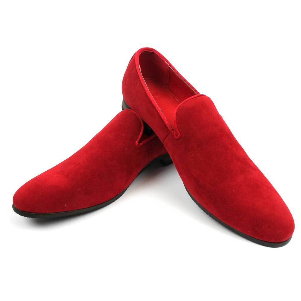 Mens Velvet Red Bottom Slip On Shoes – Oking Habib