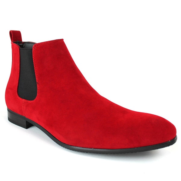 mens red walking boots
