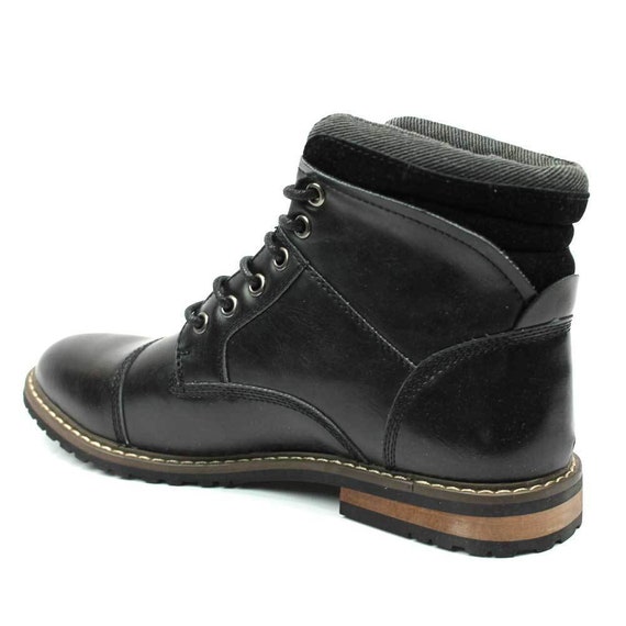 Lace up cap toe boots top