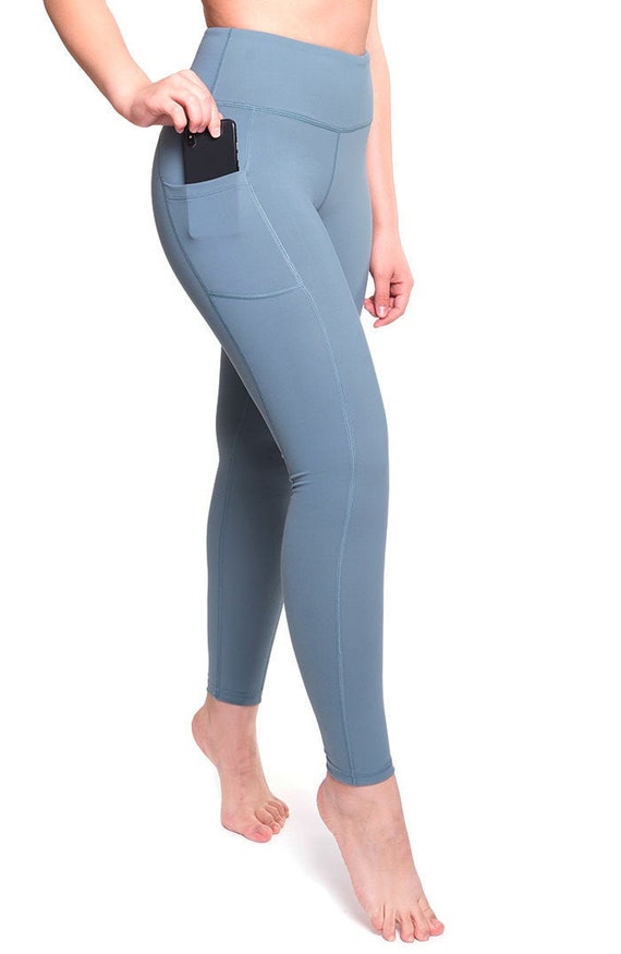 High Waisted Pastel True Teal Leggings Yoga Pants for Women With Pockets,  Tummy Control, Quality Fabric, 28 -  Israel