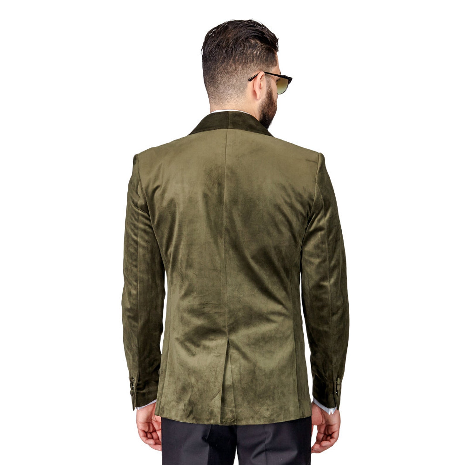 Tuxedo Jacket Mens Slim Fit Olive Green Velvet Dinner Blazer Etsy