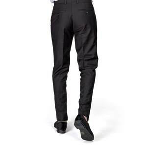 Slim Fit Black Tuxedo Pants Satin Line Flat Front Fitted 2 - Etsy