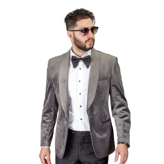 Grey velvet hotsell coat