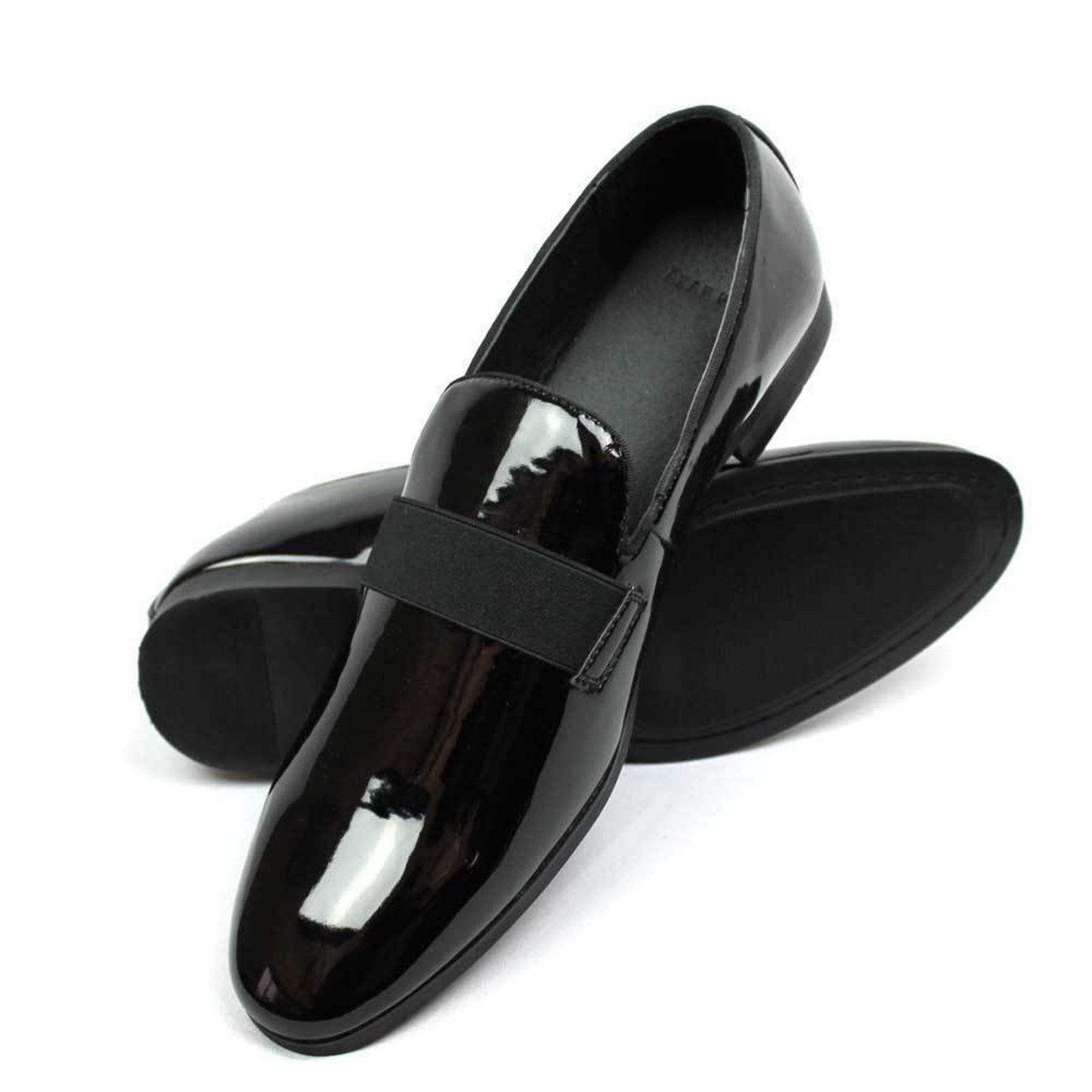 New Men's Black Slip On Patent Leather Tuxedo Formal Event Etsy