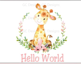 Download Watercolor Giraffe Svg Etsy