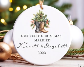 First Christmas Married Ornament/Personalized Christmas Ornament/First Christmas/Couples Christmas Ornament/Mr & Mrs Ornament