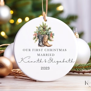 First Christmas Married Ornament/Personalized Christmas Ornament/First Christmas/Couples Christmas Ornament/Mr & Mrs Ornament