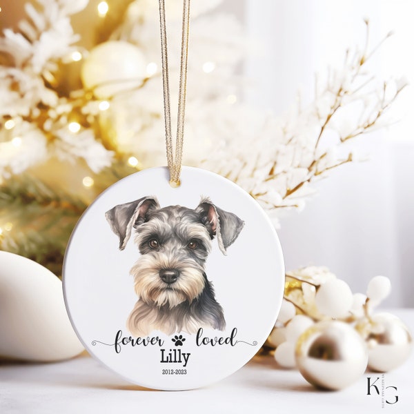 Miniature Schnauzer Memorial Ornament/Pet Memorial Gift/Dog Loss Keepsake/Memory Fur Baby Keepsake/Pet Ornament