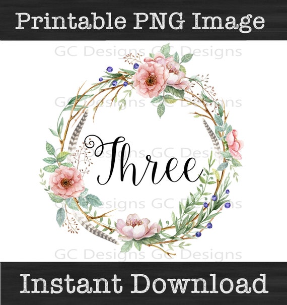 3eme Anniversaire One Heat Transfer Digital Image Grapevine Etsy